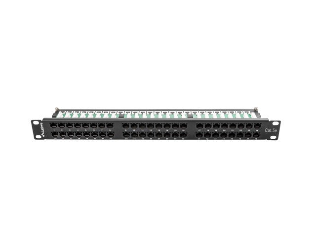 Lanberg patch panel 48 port 1U CAT.5E, black