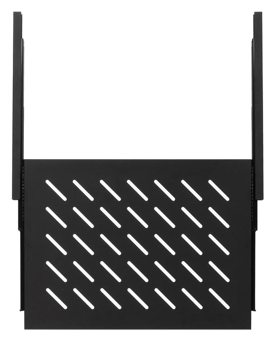 Lanberg 19" sliding shelf 1U / 463x350mm, max load capacity up to 18kg, black