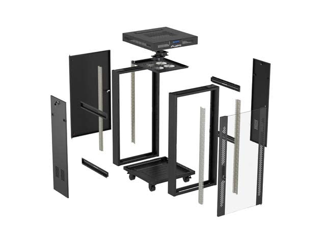 Lanberg FF01-6624-12BL rack cabinet 24U Freestanding rack Black