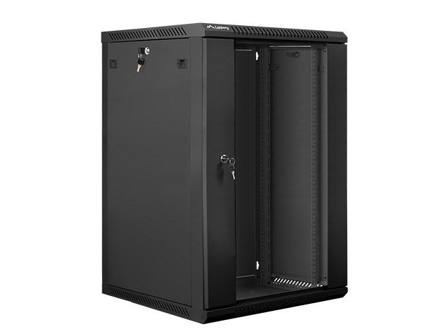 Lanberg rack cabinet 19" wall-mount 18U / 600x600 for self-assembly (flat pack), black