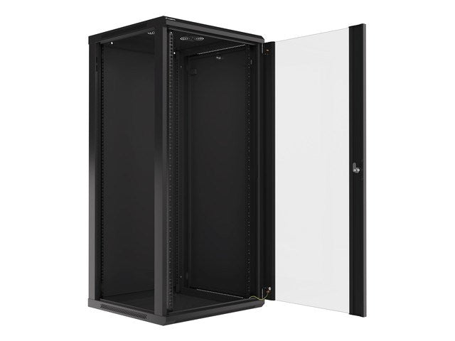 Lanberg rack cabinet 19" wall-mount 27U / 600x600 for self-assembly (flat pack), black
