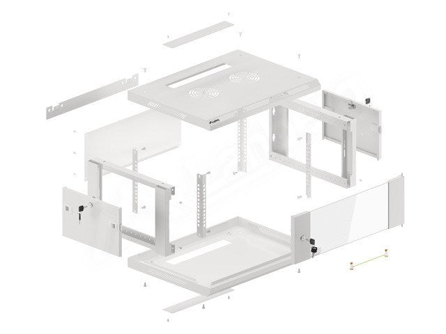 Lanberg rack cabinet 19" wall-mount 4U / 600x450 for self-assembly (flat pack), grey