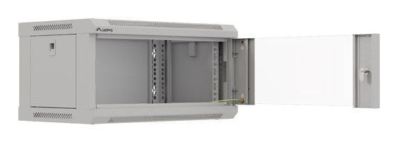 Lanberg rack cabinet 19" wall-mount 4U/540x350 (flat pack) with glass door grey