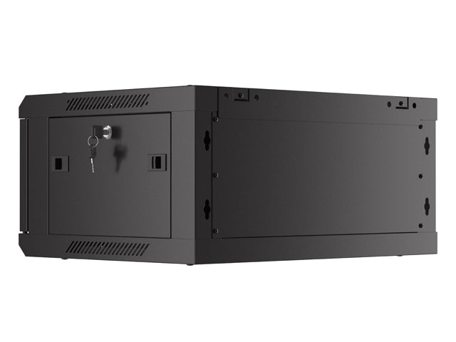 Lanberg rack cabinet 19" wall-mount 4U/600x450 with perforated door black (flat pack)