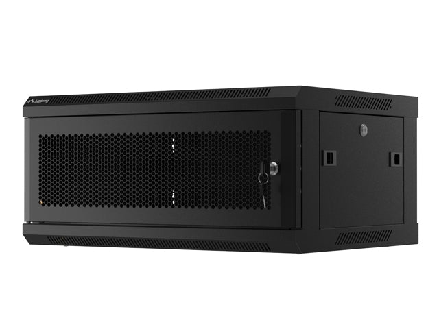 Lanberg rack cabinet 19" wall-mount 4U/600x450 with perforated door black (flat pack)