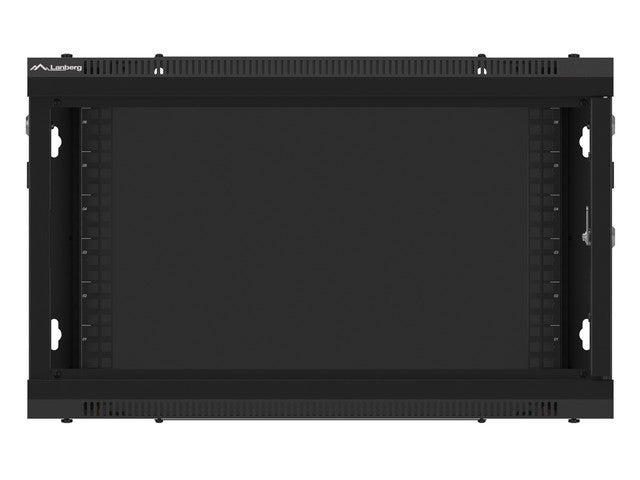 Lanberg rack cabinet 19" wall-mount 6U/600x450 for self-assembly with metal door black (flat pack)