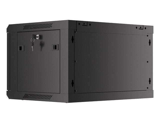 Lanberg rack cabinet 19" wall-mount 6U/600x450 for self-assembly with metal door black (flat pack)