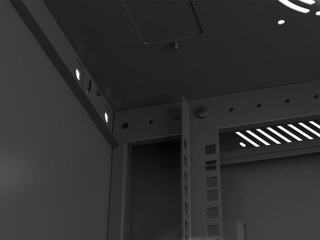 Lanberg rack cabinet 19" wall-mount 6U/600x450 for self-assembly with metal door black (flat pack)
