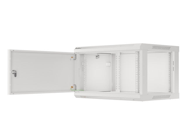 Lanberg rack cabinet 19" wall-mount 6U/600x450 for self-assembly with metal door grey (flat pack)