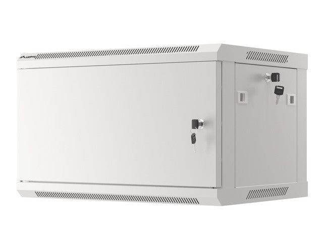 Lanberg rack cabinet 19" wall-mount 6U/600x450 for self-assembly with metal door grey (flat pack)