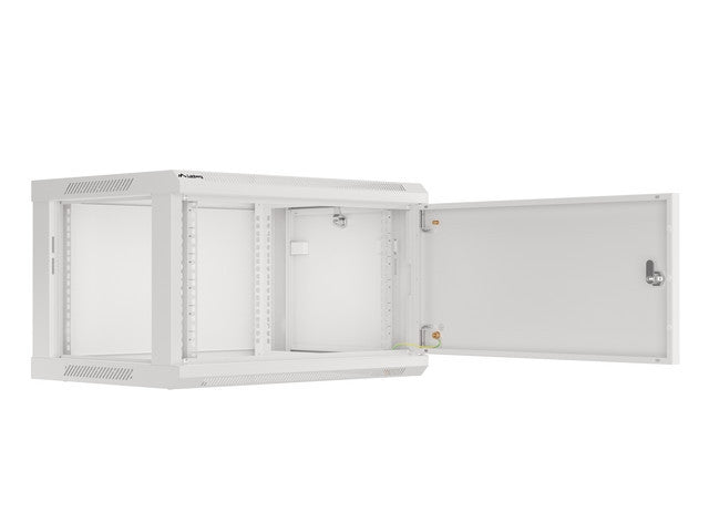 Lanberg rack cabinet 19" wall-mount 6U/600x450 for self-assembly with metal door grey (flat pack)