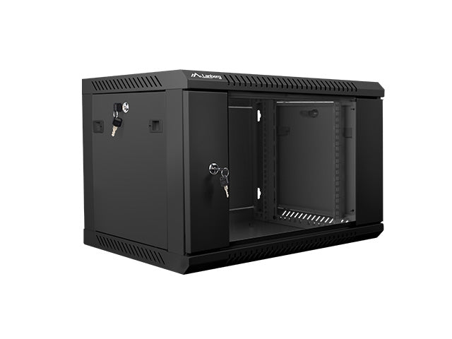Lanberg rack cabinet 19" wall-mount 6U / 600x450 for self-assembly (flat pack), black