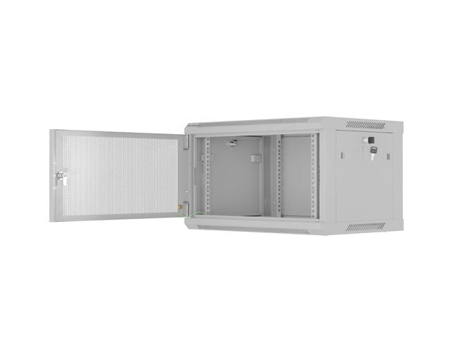 Lanberg rack cabinet 19" wall-mount 6U/600x450 with perforated door grey (flat pack)