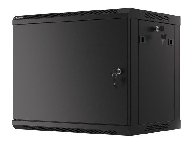 Lanberg rack cabinet 19" wall-mount 9U/600x450 for self-assembly with metal door  black (flat pack)