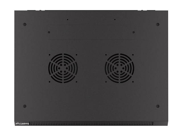 Lanberg rack cabinet 19" wall-mount 9U/600x450 with perforated door black (flat pack)