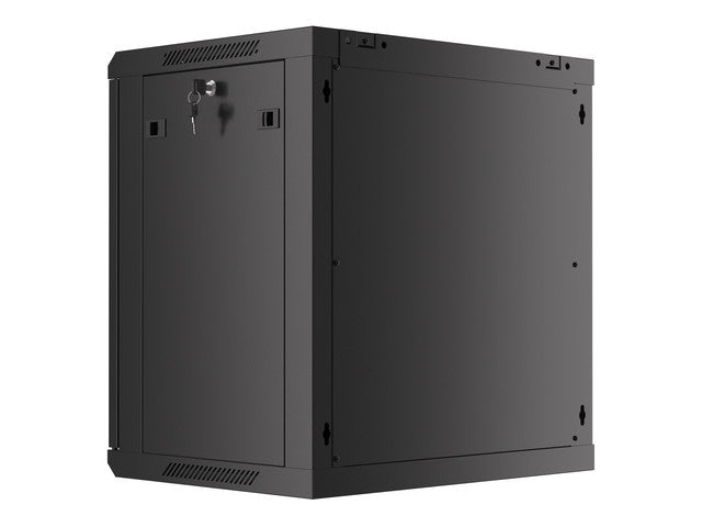 Lanberg rack cabinet 19" wall-mount 12U/600x450 for self-assembly with metal door black (flat pack)