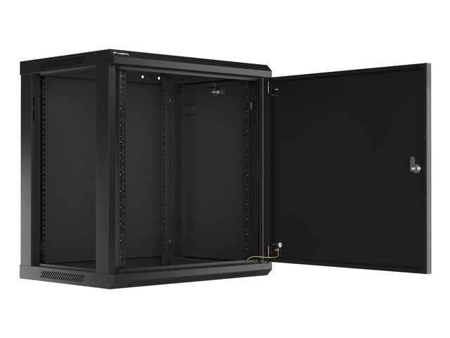 Lanberg rack cabinet 19" wall-mount 12U/600x450 for self-assembly with metal door black (flat pack)