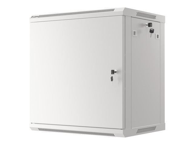 Lanberg rack cabinet 19" wall-mount 12U/600x450 for self-assembly with metal door grey (flat pack)