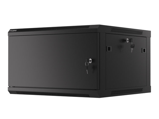 Lanberg rack cabinet 19" wall-mount 6U/600x600 for self-assembly with metal door black (flat pack)