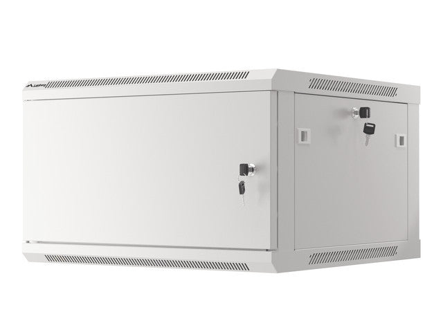 Lanberg rack cabinet 19" wall-mount 6U/600x600 for self-assembly with metal door grey (flat pack)