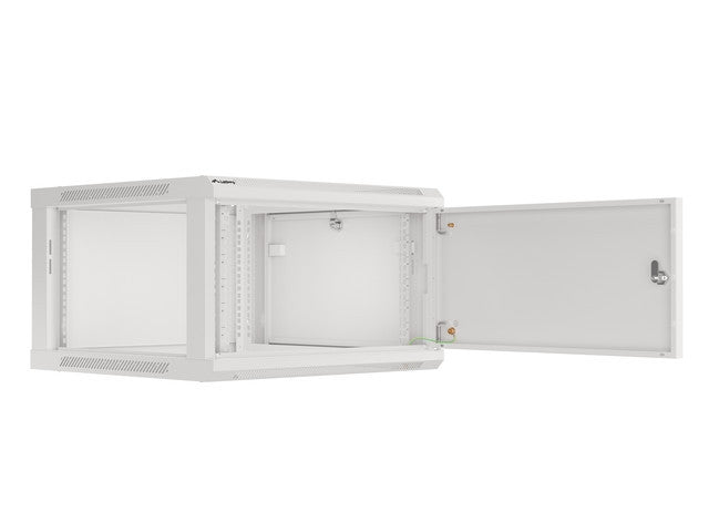 Lanberg rack cabinet 19" wall-mount 6U/600x600 for self-assembly with metal door grey (flat pack)