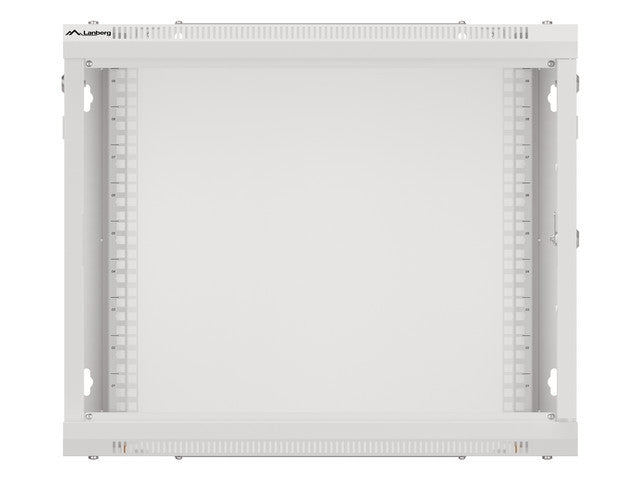 Lanberg rack cabinet 19" wall-mount 9U/600x600 for self-assembly with metal door grey (flat pack)