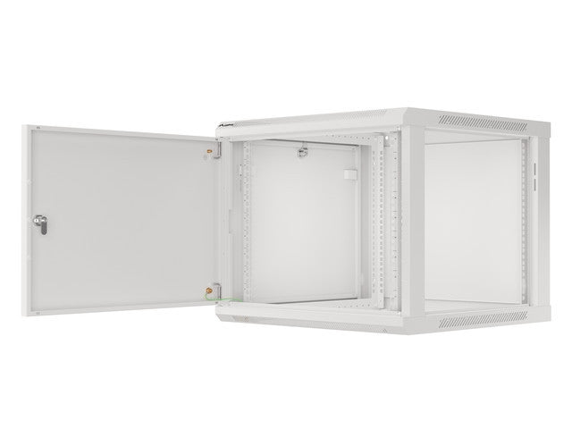Lanberg rack cabinet 19" wall-mount 9U/600x600 for self-assembly with metal door grey (flat pack)