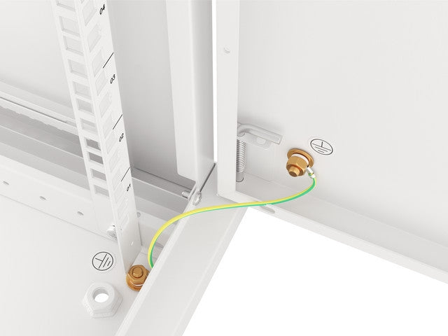 Lanberg rack cabinet 19" wall-mount 12U/600x600 for self-assembly with metal door grey (flat pack)