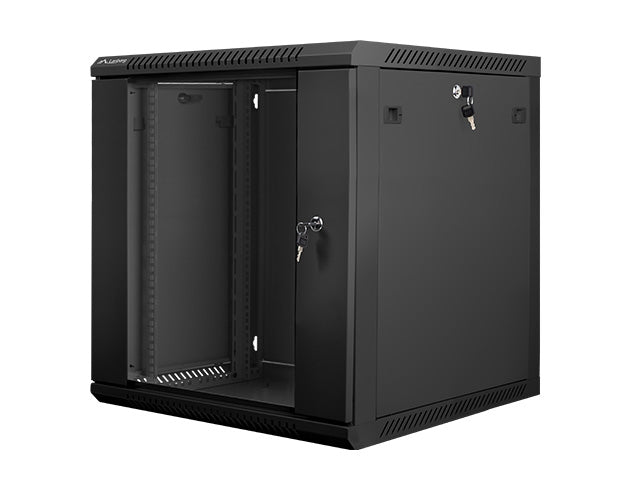 Lanberg rack cabinet 19" wall-mount 12U / 600x600 for self-assembly (flat pack), black