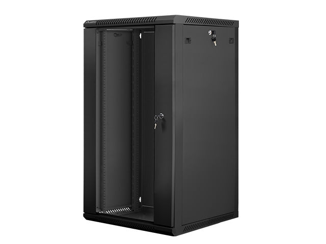 Lanberg rack cabinet 19" wall-mount 22U / 600x600 for self-assembly (flat pack), black