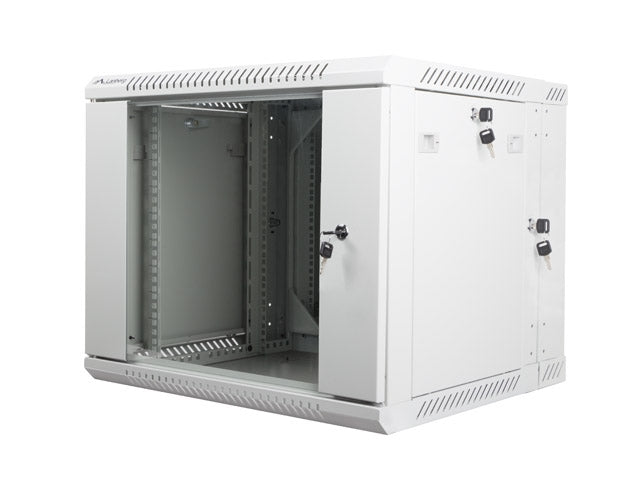 Lanberg rack cabinet 19" double-section wall-mount 9U / 600x600 for self-assembly (flat pack), grey