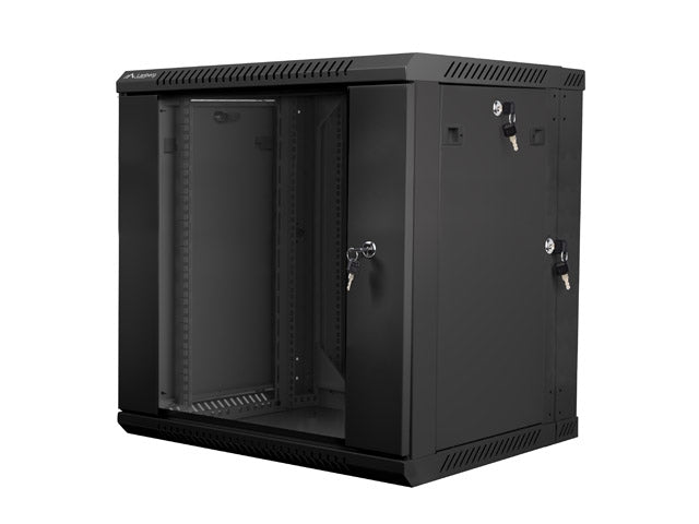 Lanberg rack cabinet 19" double-section wall-mount 12U / 600x600 for self-assembly (flat pack), black
