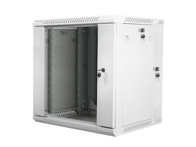 Lanberg rack cabinet 19" double-section wall-mount 12U / 600x600 for self-assembly (flat pack), grey