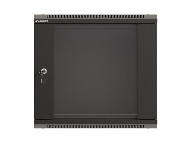 Lanberg rack cabinet 19" wall-mount 9U/540x350 (flat pack) with glass door black