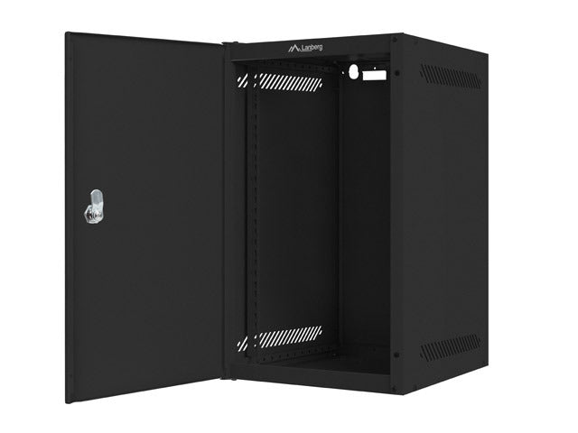 Lanberg rack cabinet 10" wall-mount 9U / 280x310 self-assembly flat pack with metal door, black