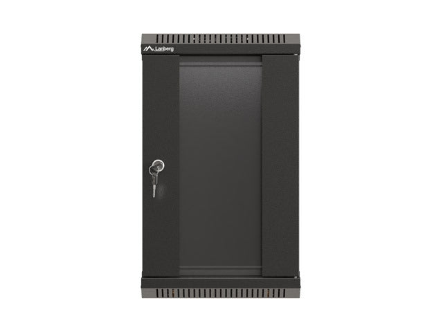 Lanberg rack cabinet 10" wall-mount 9U/300x300 (flat pack) with glass door black