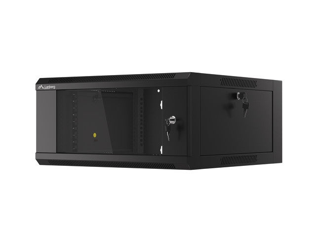 Lanberg rack cabinet 19" wall-mounted 4U 600 fast assembly (flat pack) black