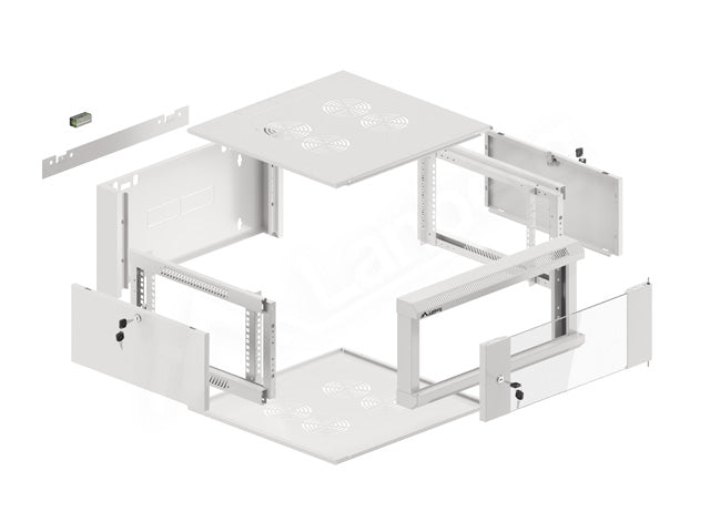 Lanberg rack cabinet 19" wall-mounted 4U 600 fast assembly (flat pack) grey