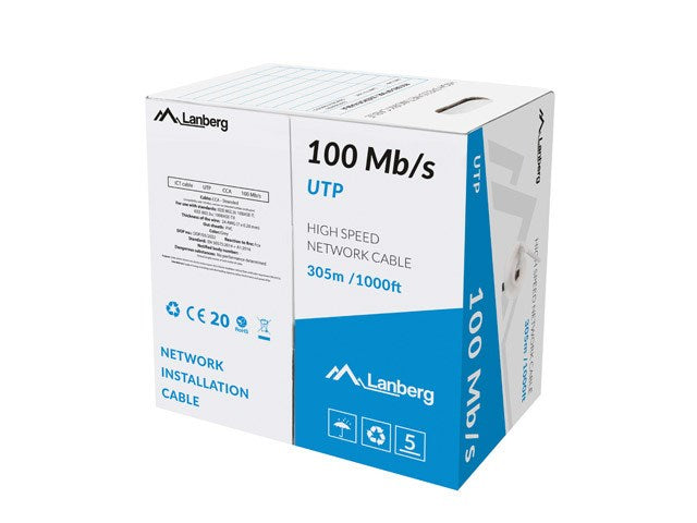 Lanberg LAN cable UTP CAT.5E 305m stranded CCA, grey