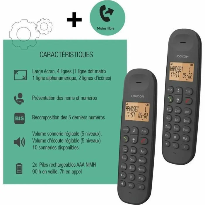 Landline Telephone Logicom DECT ILOA 250 DUO Black - Електроника Телефони и таблети<<<Компютри|