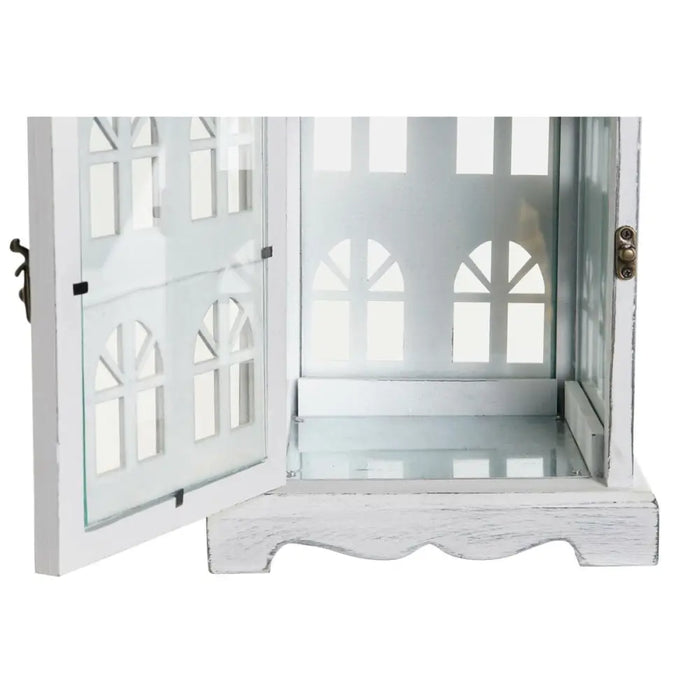 Lantern DKD Home Decor Aged finish White Grey Wood Crystal 19 x 19 x 42 cm - Декорация и Осветление<<<Дом