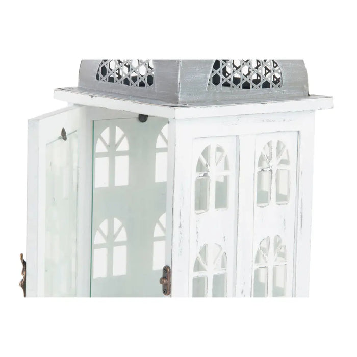 Lantern DKD Home Decor Aged finish White Grey Wood Crystal Mediterranean 19 x 19 x 51 cm - Декорация и Осветление<<<Дом