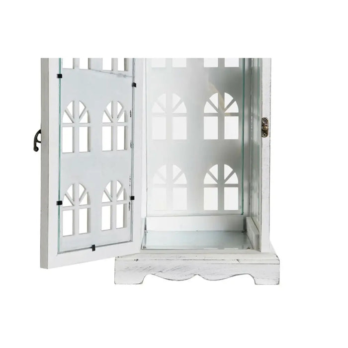 Lantern DKD Home Decor Aged finish White Grey Wood Crystal Mediterranean 19 x 19 x 51 cm - Декорация и Осветление<<<Дом