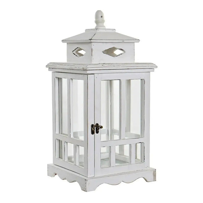 Lantern DKD Home Decor White Crystal Pinewood (22.5 x 22.5 x 47 cm) - Декорация и Осветление<<<Дом