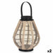 Lantern Gift Decor Black Beige Wood Cloth Glass Lantern 25 x 30 x 25 cm With handle (2 Units) - Декорация и