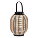 Lantern Gift Decor Black Beige Wood Cloth Glass Lantern 27 x 32 x 27 cm With handle (2 Units) - Декорация и