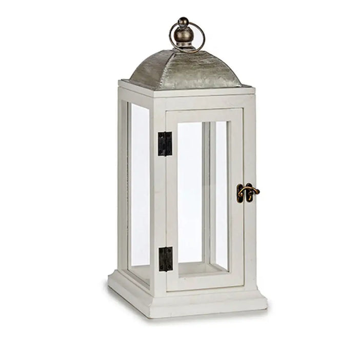 Lantern Gift Decor White Silver Wood Metal 18 x 43 x 18 cm (6 Units) - Декорация и Осветление<<<Дом