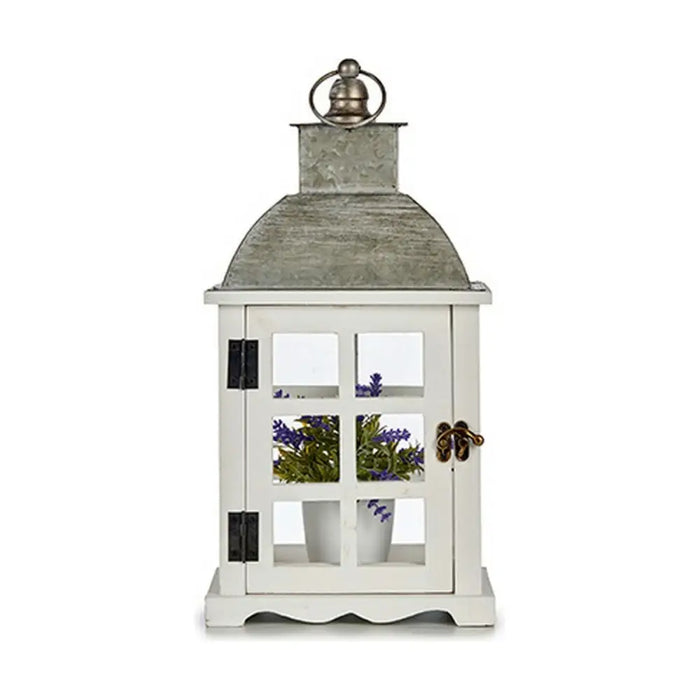 Lantern Gift Decor White Silver Wood Metal Crystal 14 x 39,3 x 20 cm 20 x 39,3 x 14 cm 20 x 40 x 14 cm (6 Units)