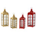 Lantern Home ESPRIT Red Golden Metal Crystal 21 x 21 x 63 cm (2 Units) - Лампи<<<Декорация и Осветление<<<Дом