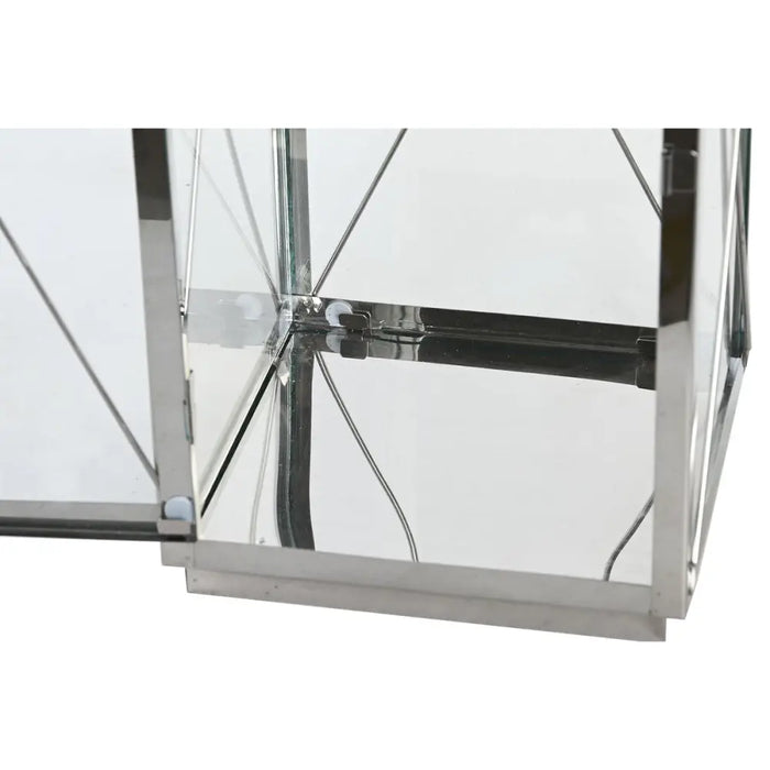 Lantern set DKD Home Decor Black Crystal Steel Modern Chromed 18 x 18 x 43 cm (2 Pieces) - Декорация и Осветление<<<Дом